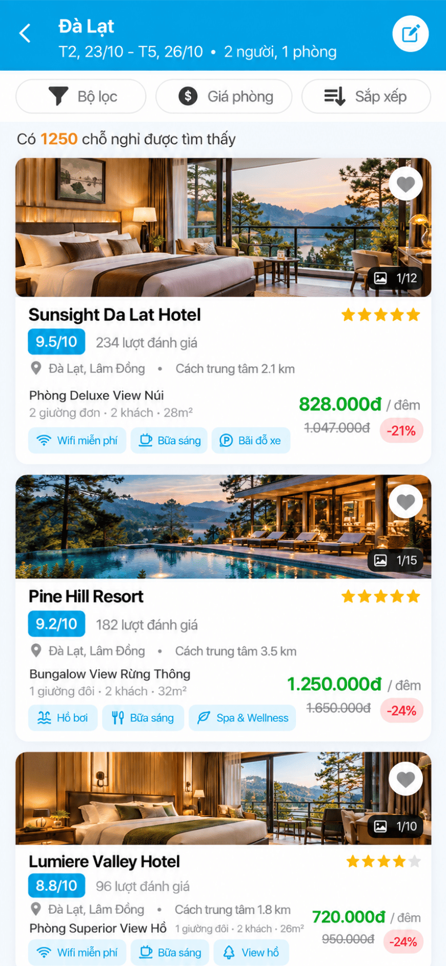 App booking Khách sạn / Resort